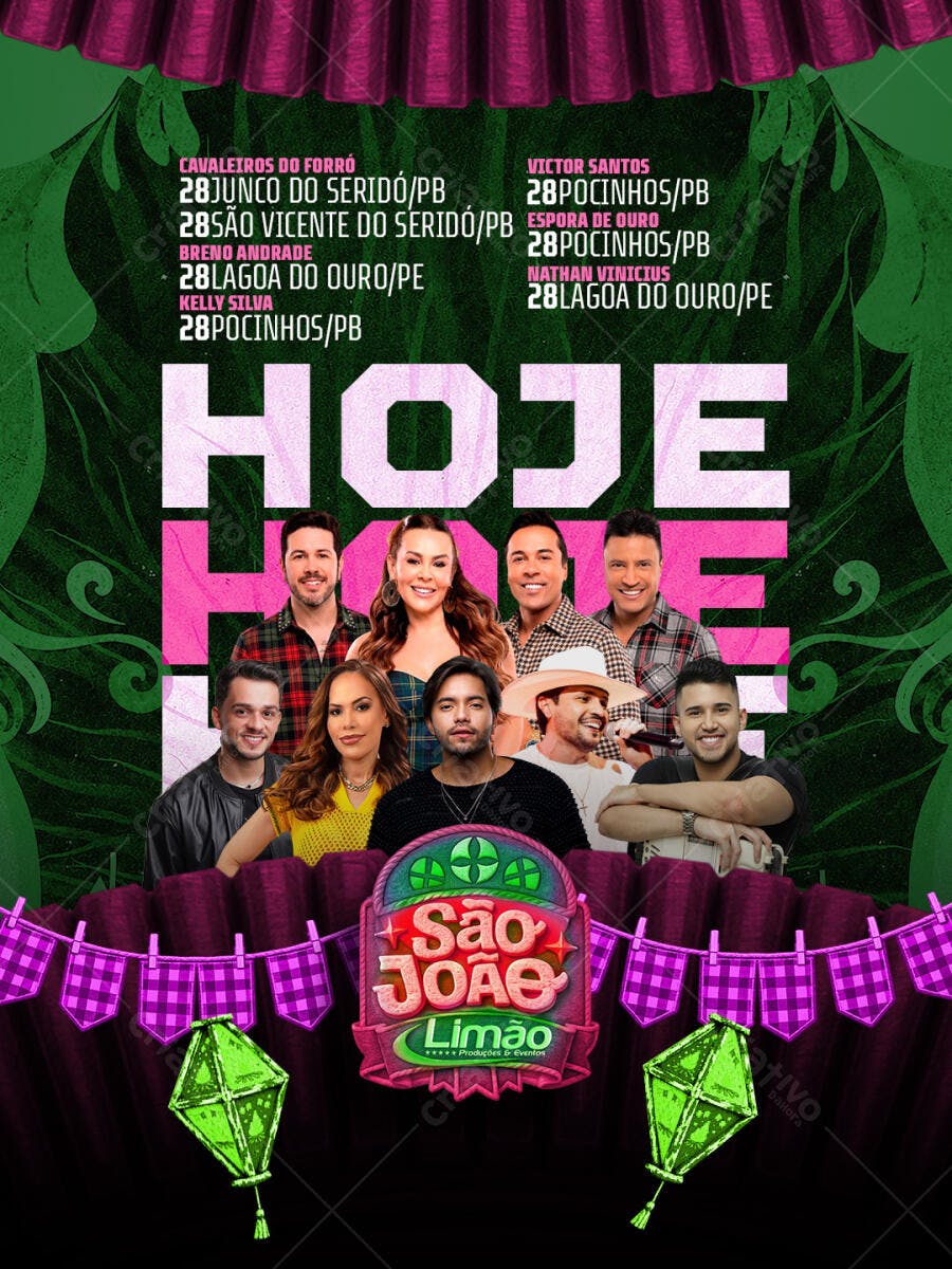 Flyer São João Festa Junina Forró PSD Editável