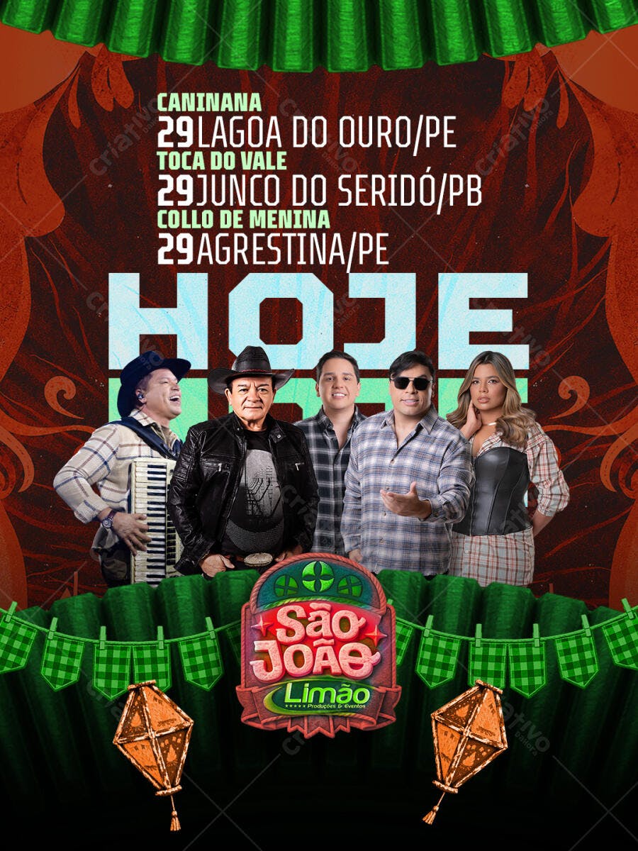 Flyer São João Festa Junina Shows PSD Editável