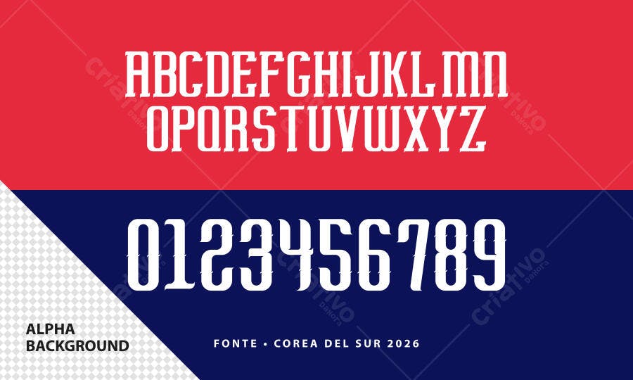 Fonte Coreia do Sul 2026 Esportiva PSD Editável