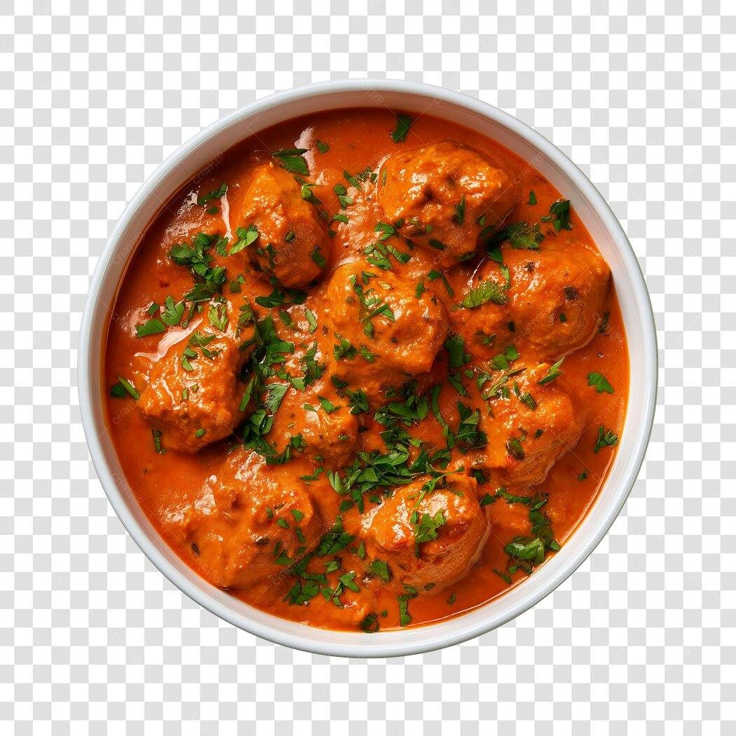 Foto Recortada Almôndegas Molho Tomate PNG Fundo Transparente