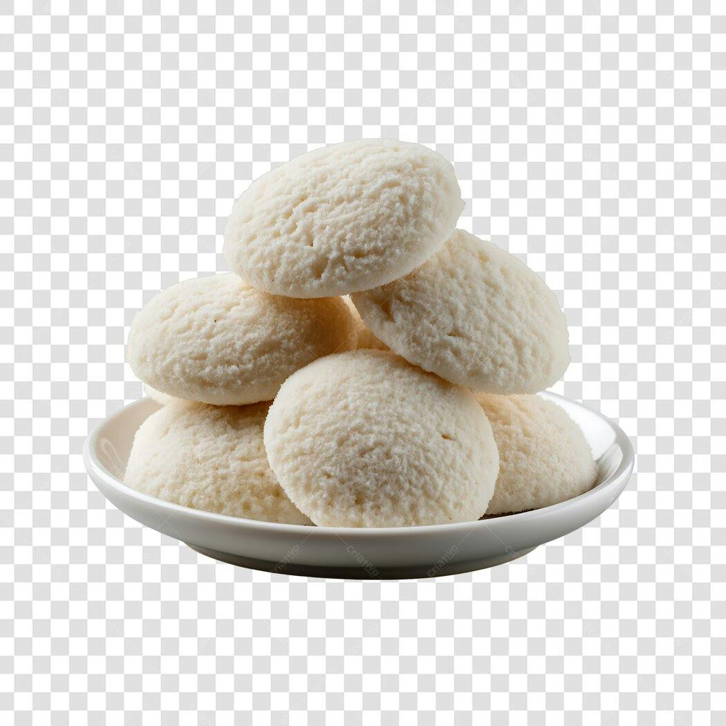Foto Recortada Biscoito de Nata Empilhado Prato PNG Fundo Transparente