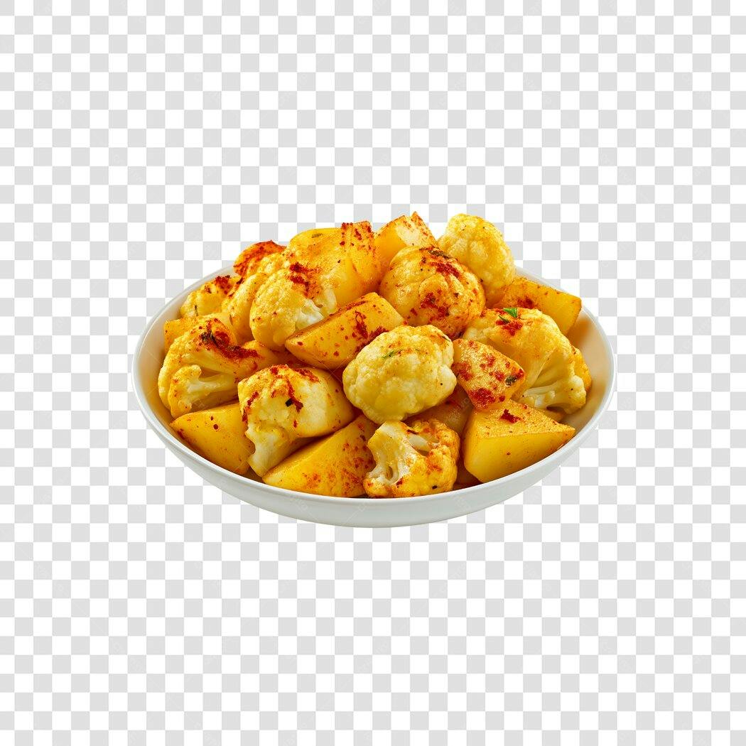 Foto Recortada Couve-Flor e Batata Assada PNG Fundo Transparente