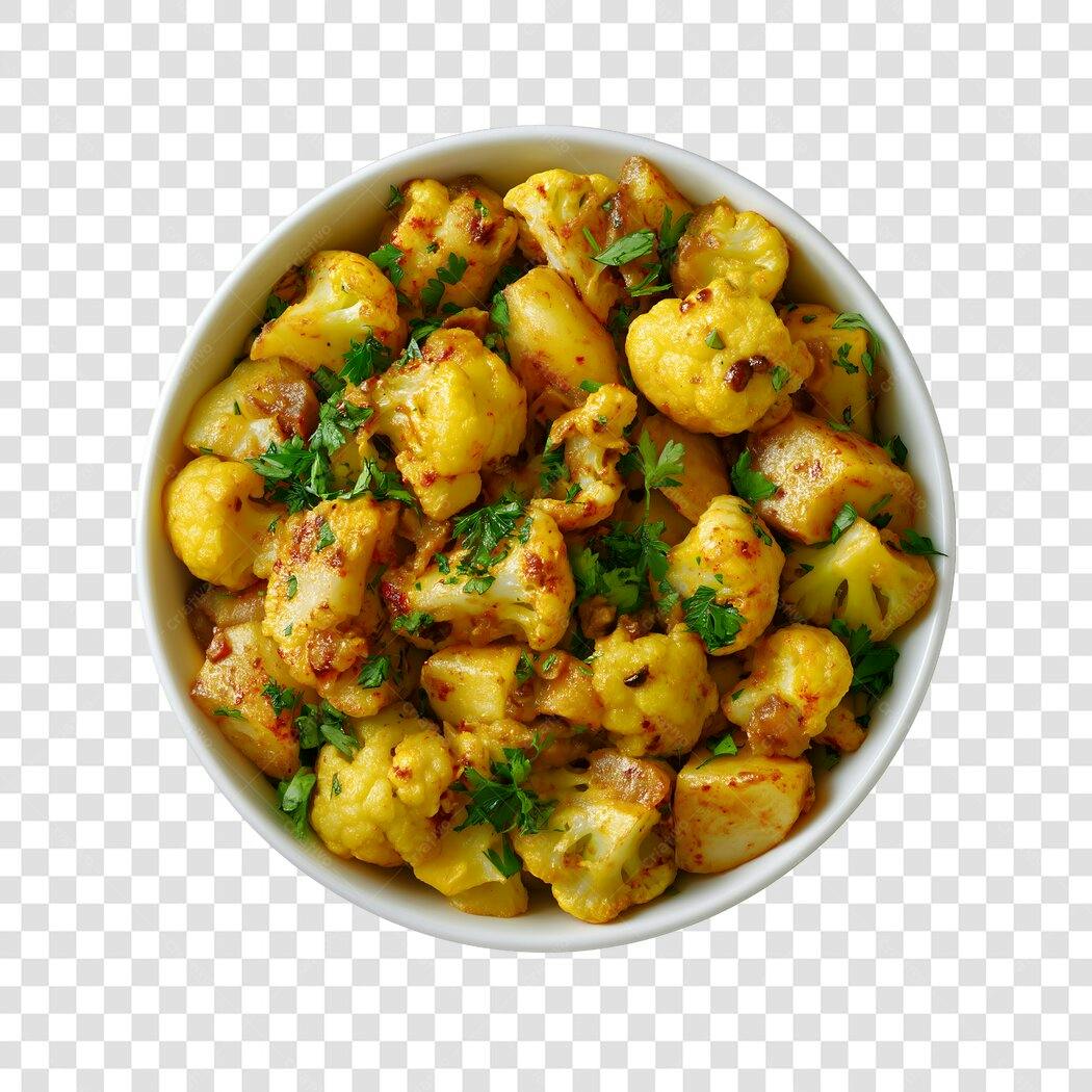 Foto Recortada Couve-flor e Batata Assada PNG Fundo Transparente
