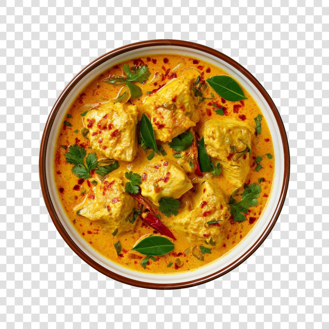 Foto Recortada Curry de Frango Indiano PNG Fundo Transparente
