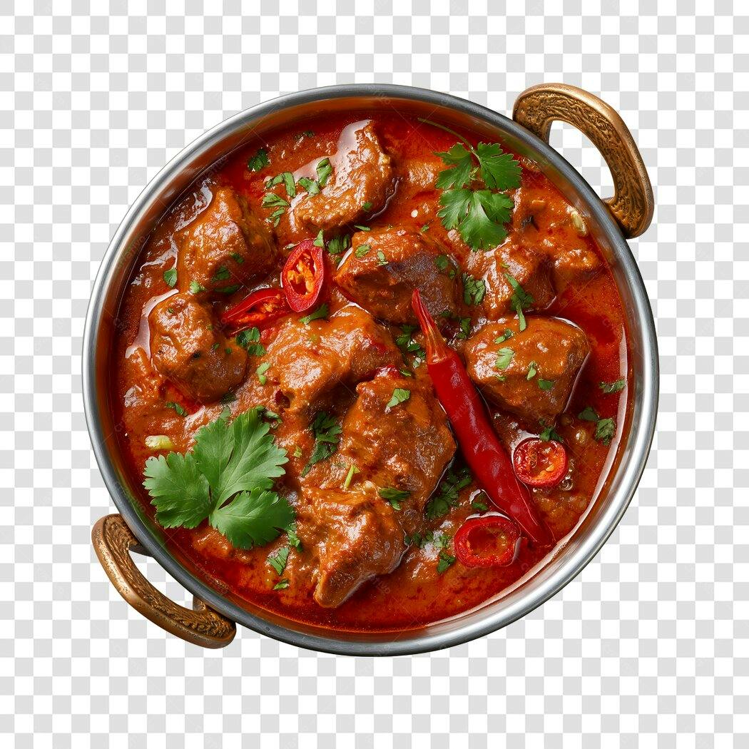 Foto Recortada Curry Indiano Cordeiro Pimenta PNG Fundo Transparente