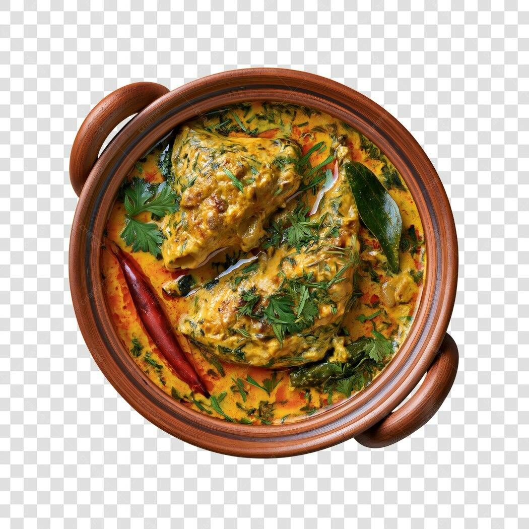 Foto Recortada Curry Indiano Frango Panela PNG Fundo Transparente