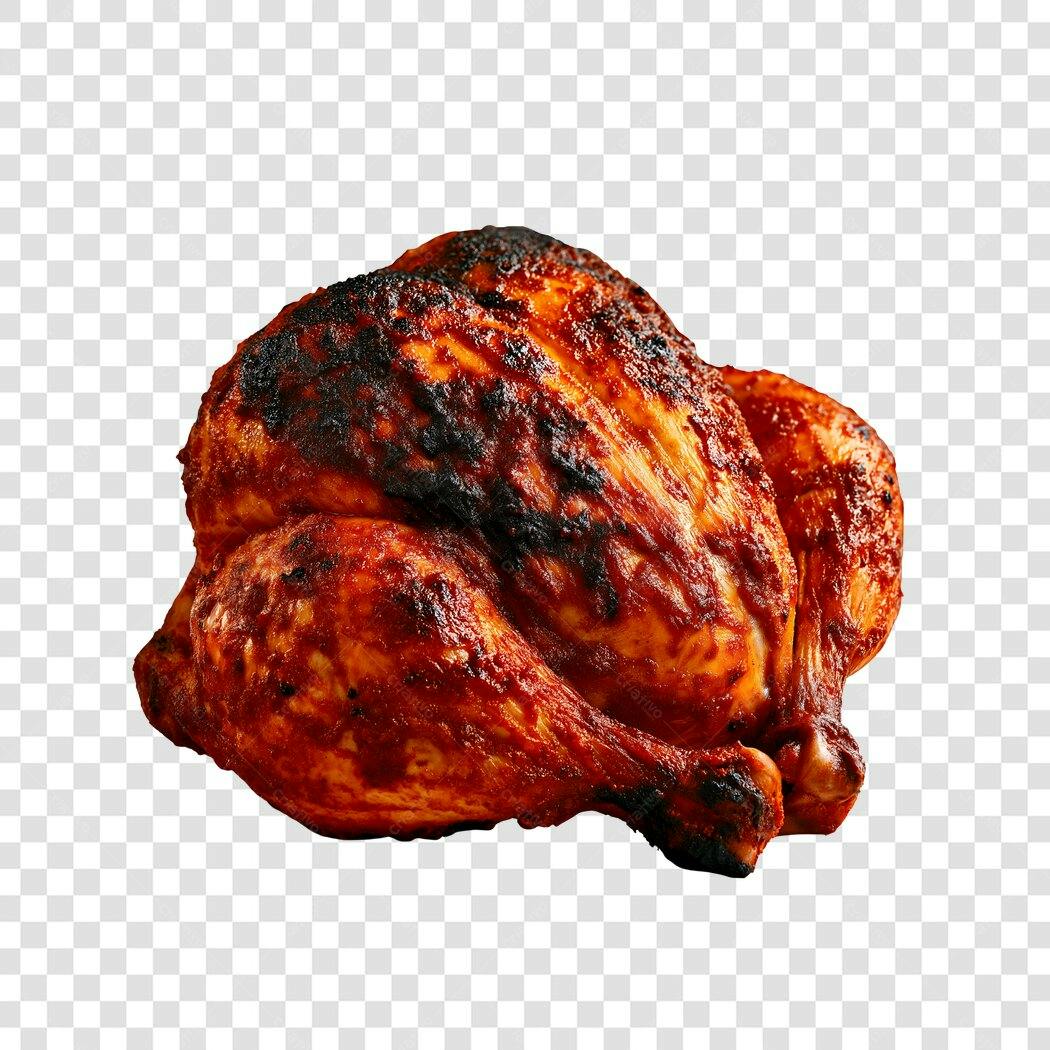 Foto Recortada Frango Assado Inteiro PNG Fundo Transparente