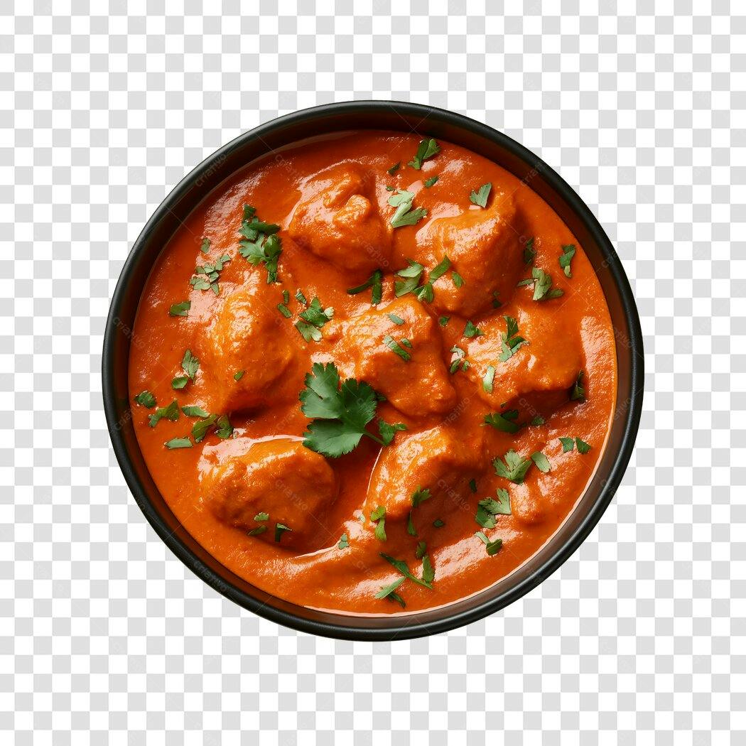 Foto Recortada Frango Tikka Masala Comida Indiana PNG Fundo Transparente