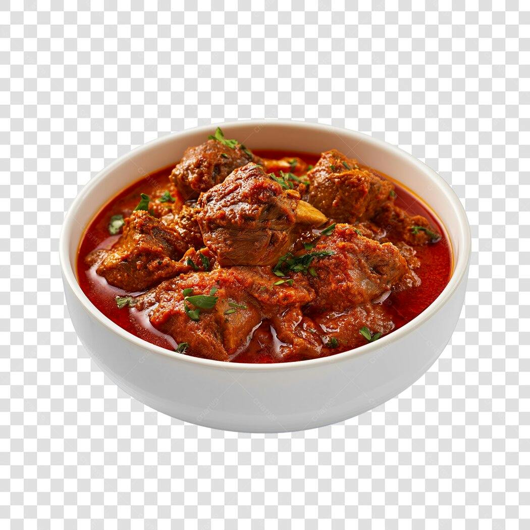 Foto Recortada Frango Tikka Masala Prato Indiano PNG Fundo Transparente