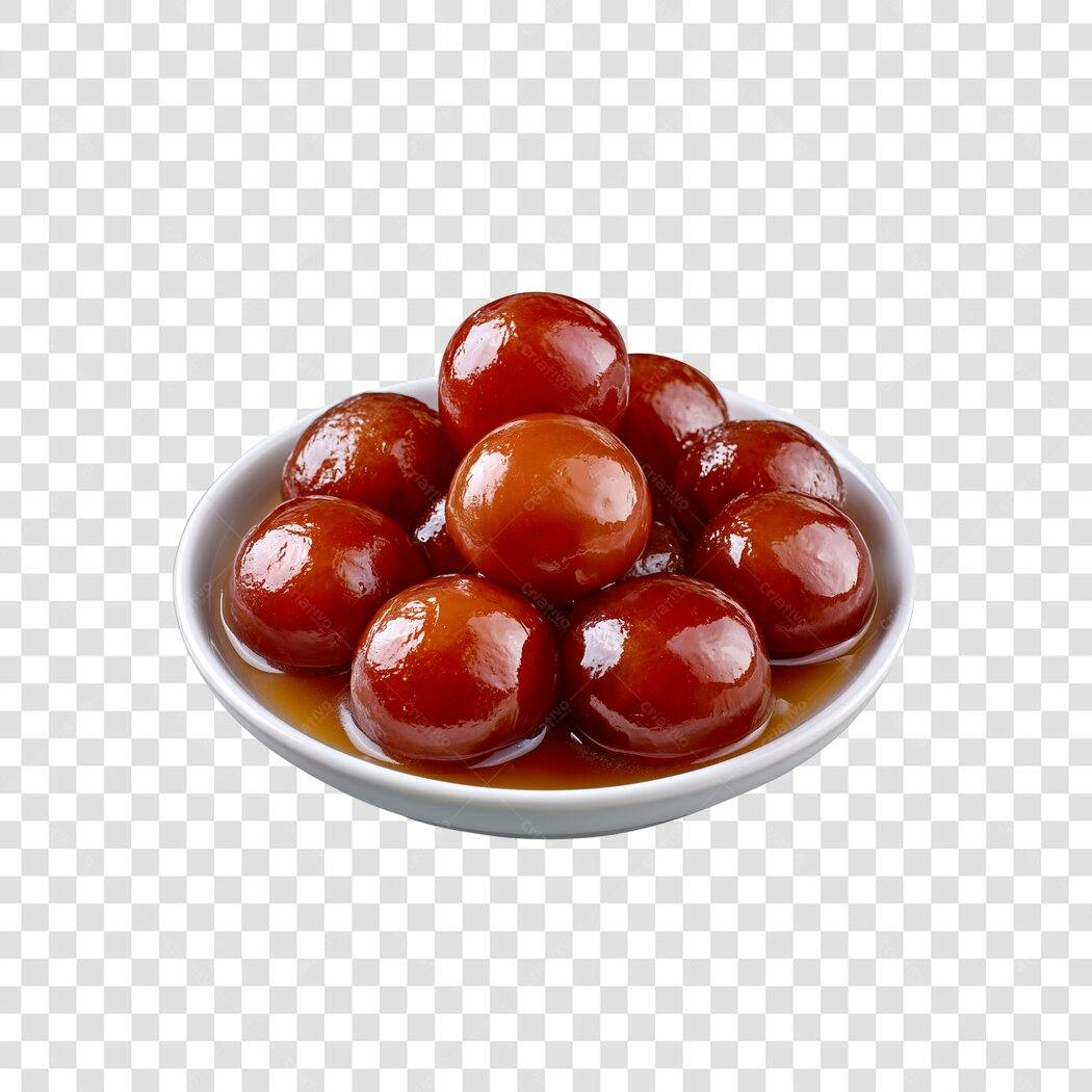 Foto Recortada Gulab Jamun Doce Indiano PNG Fundo Transparente