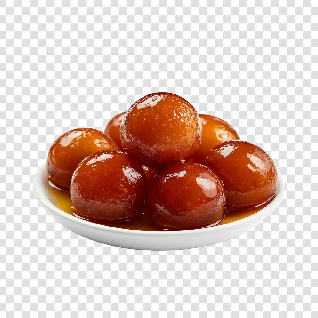 Foto Recortada Gulab Jamun Doce Indiano PNG Fundo Transparente