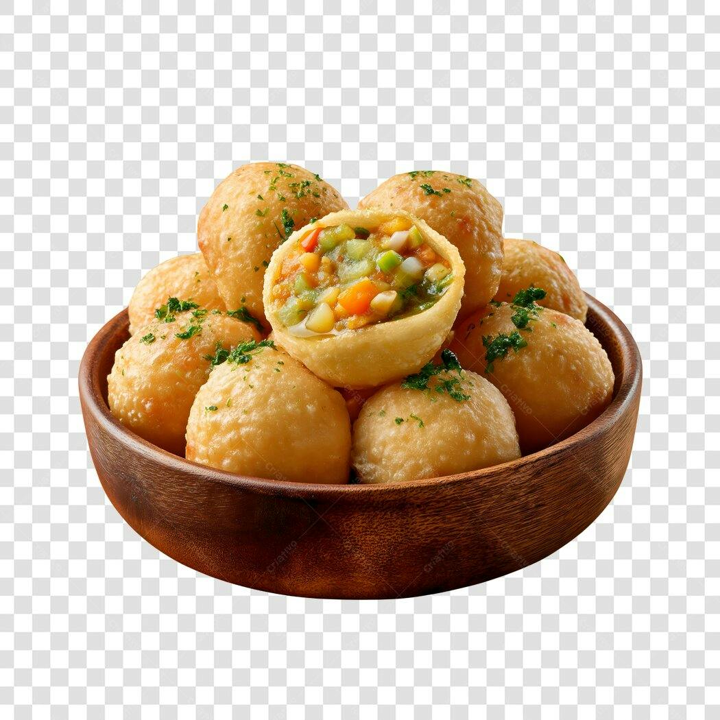 Foto Recortada Mini Salgadinhos Fritos Recheados PNG Fundo Transparente