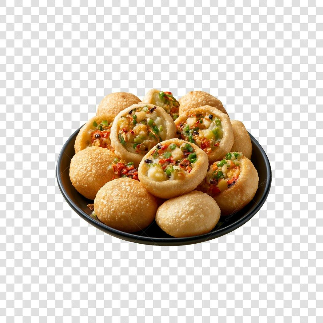 Foto Recortada Mini Salgados Variados Prato PNG Fundo Transparente