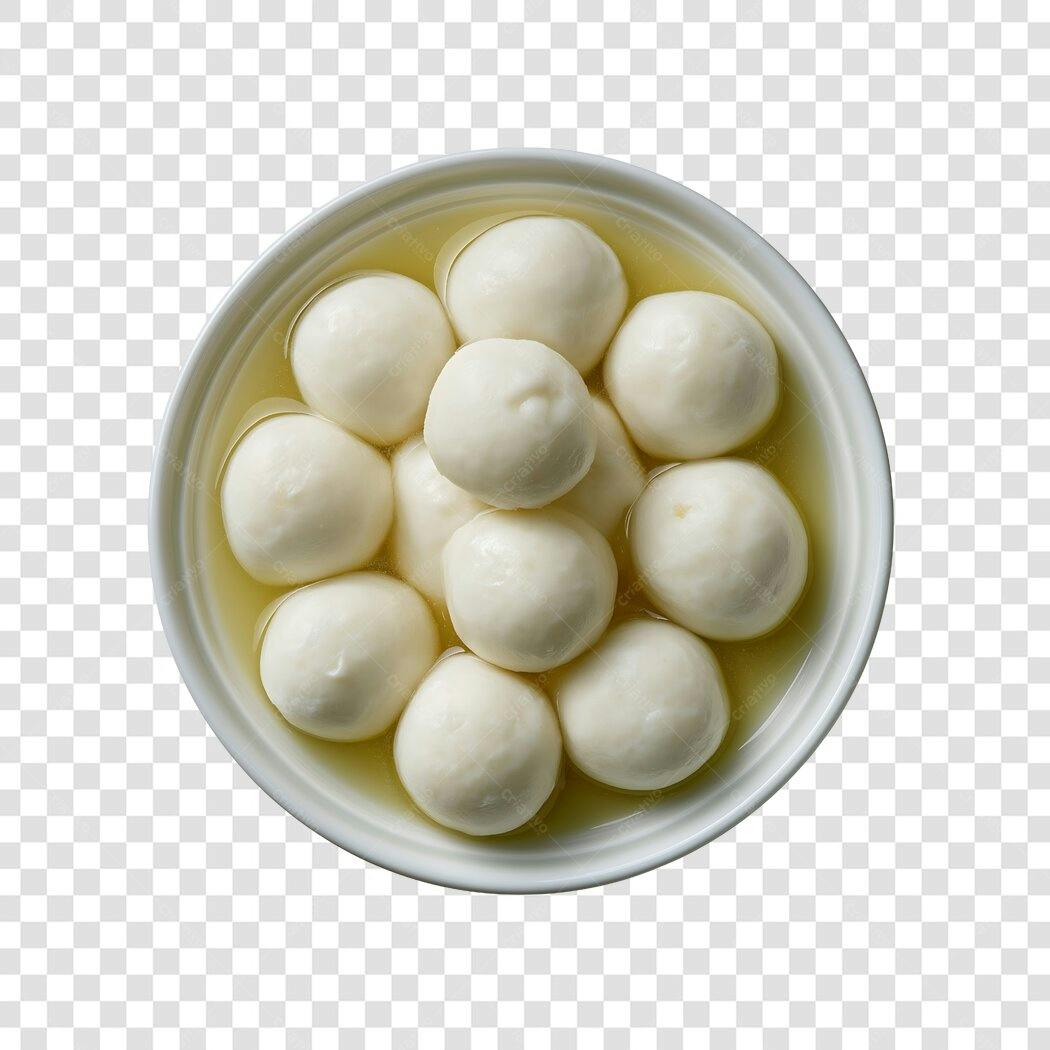 Foto Recortada Mozzarella Bolinhas em Calda PNG Fundo Transparente