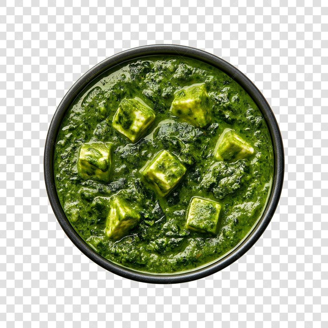 Foto Recortada Palak Paneer Comida Indiana PNG Fundo Transparente