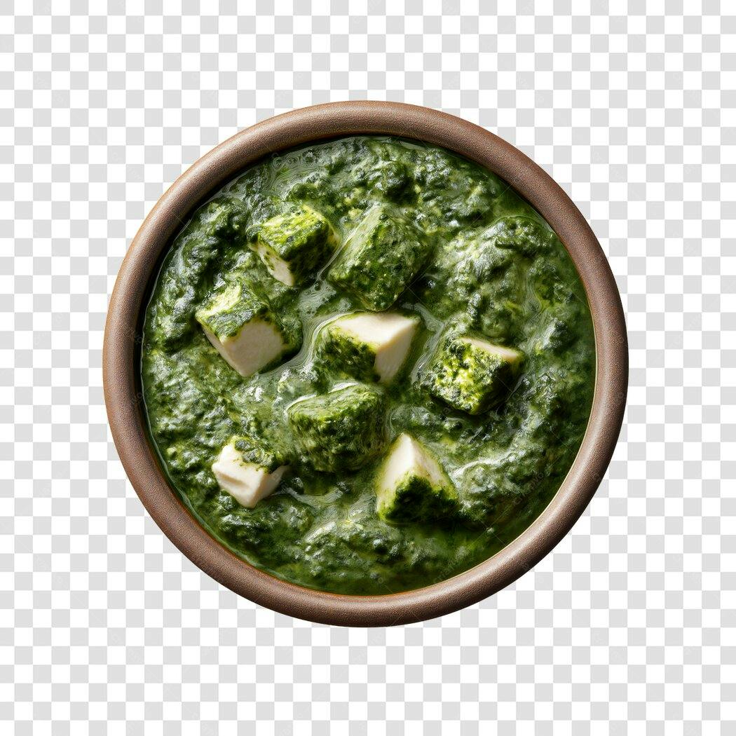 Foto Recortada Palak Paneer Comida Indiana PNG Fundo Transparente