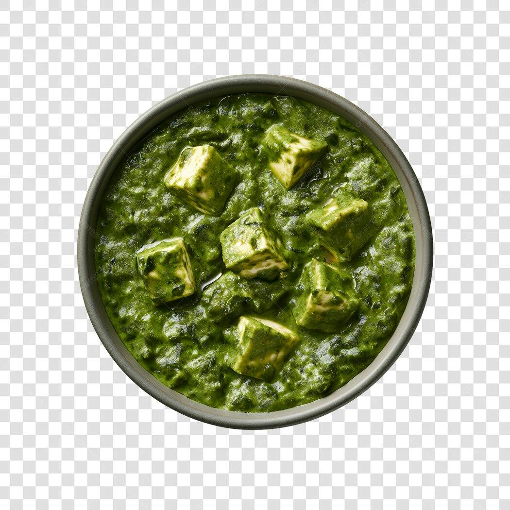 Foto Recortada Palak Paneer Comida Indiana PNG Fundo Transparente