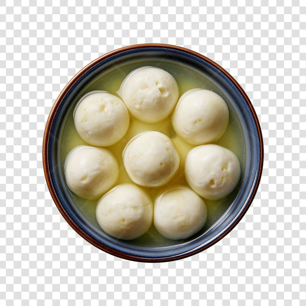 Foto Recortada Rasgulla Doce Indiano Tigela PNG Fundo Transparente