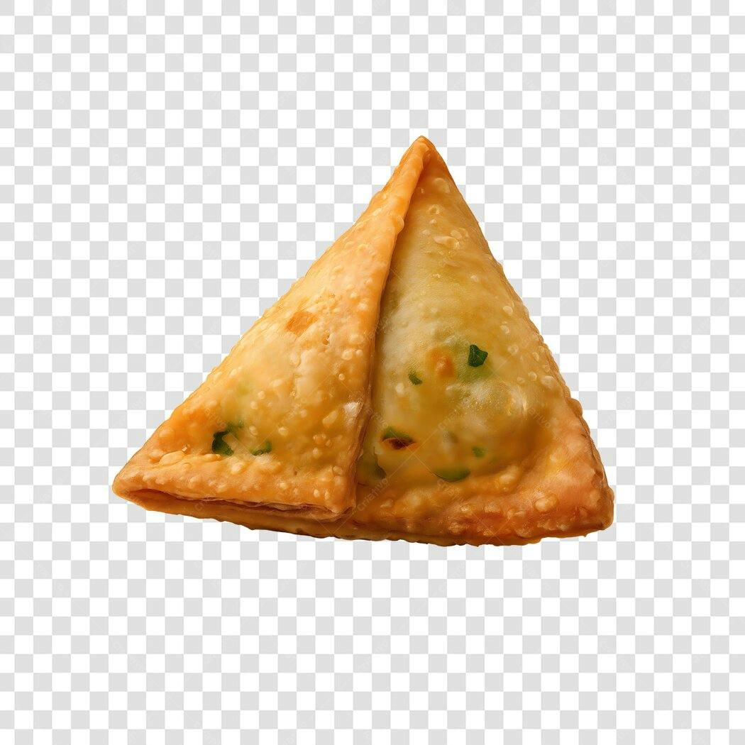 Foto Recortada Samosa Indiana Frita PNG Fundo Transparente