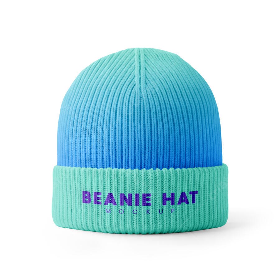Mockup Gorro Beanie Frente Fundo Branco Editável