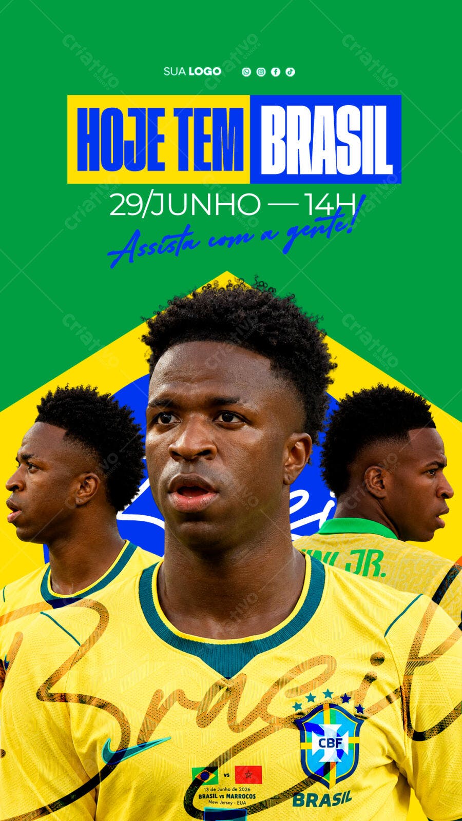 Story Instagram Futebol Brasil Junho PSD Editável