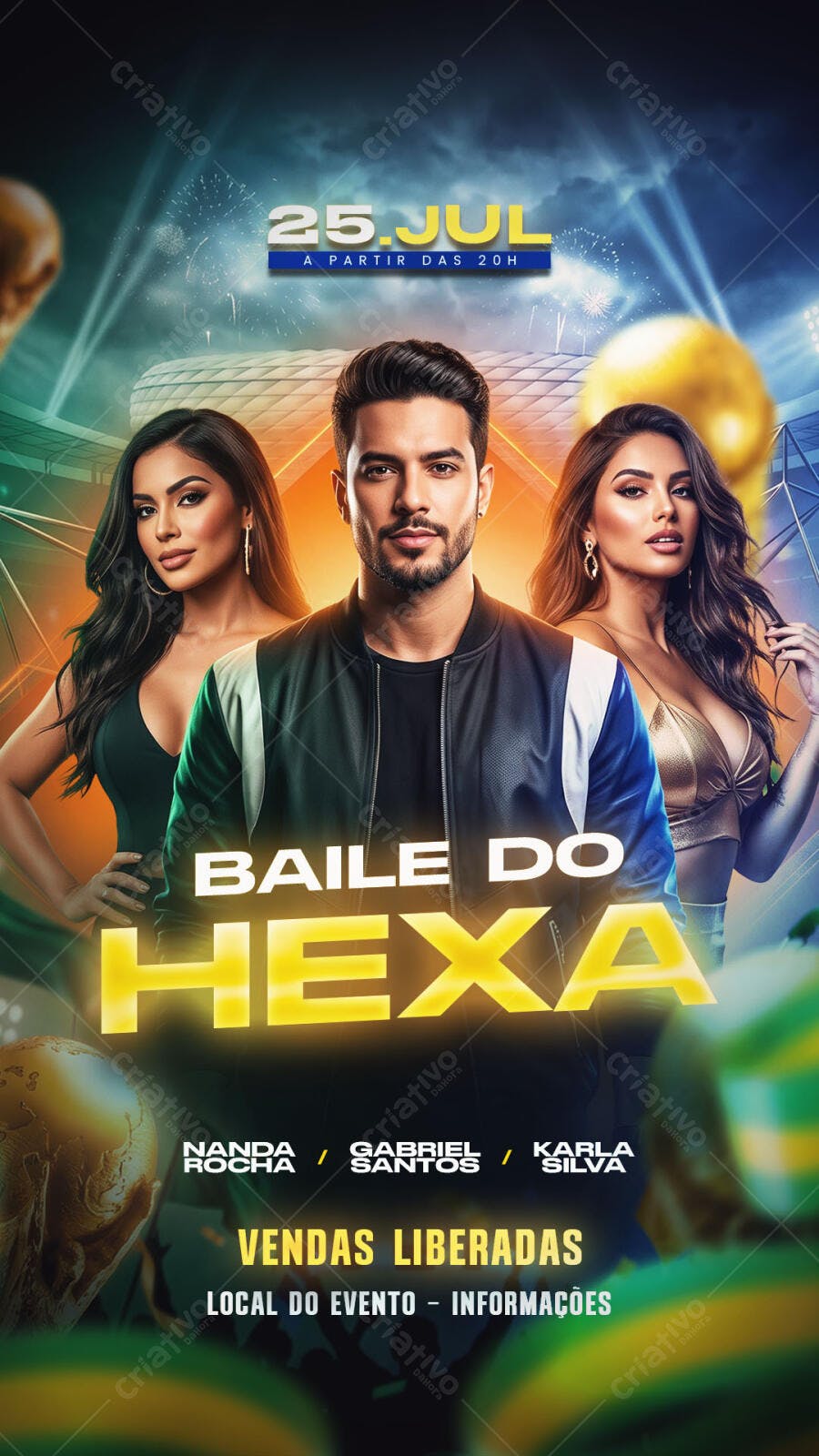 Flyer Baile do Hexa Festa Julina PSD Editável