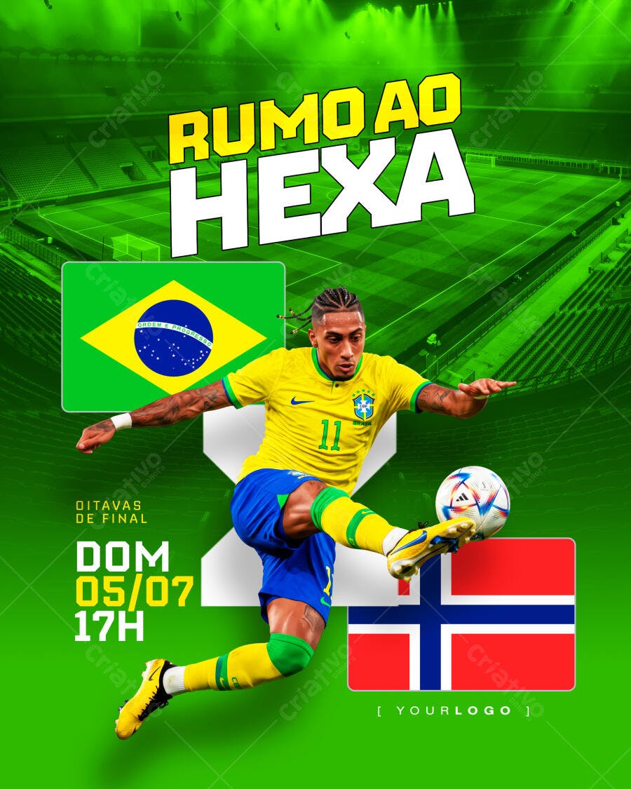 Post Instagram Copa do Mundo Brasil Hexa PSD Editável