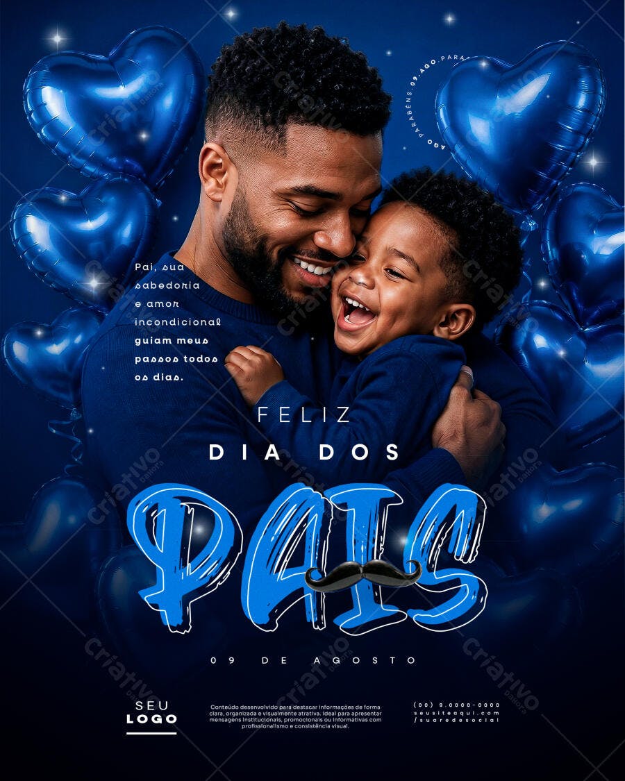 Post Instagram Dia dos Pais Agosto PSD Editável