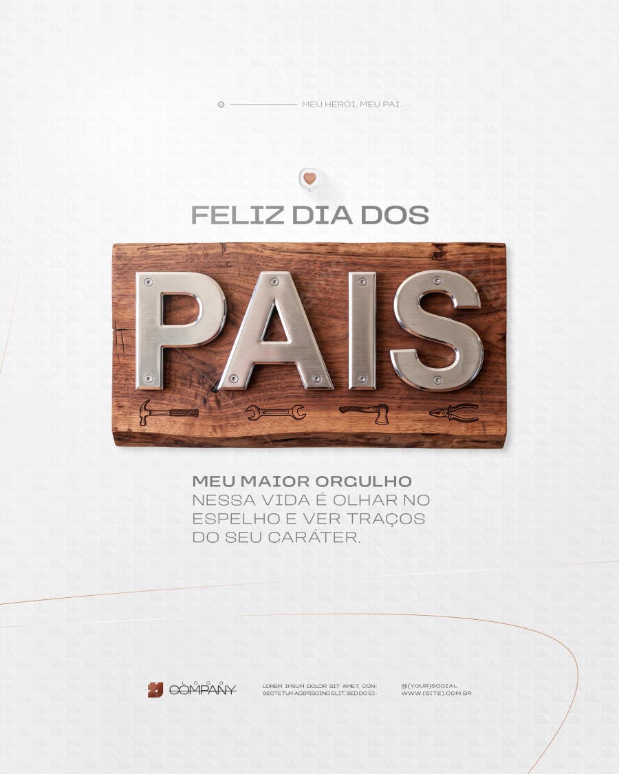 Post Instagram Dia dos Pais Agosto PSD Editável