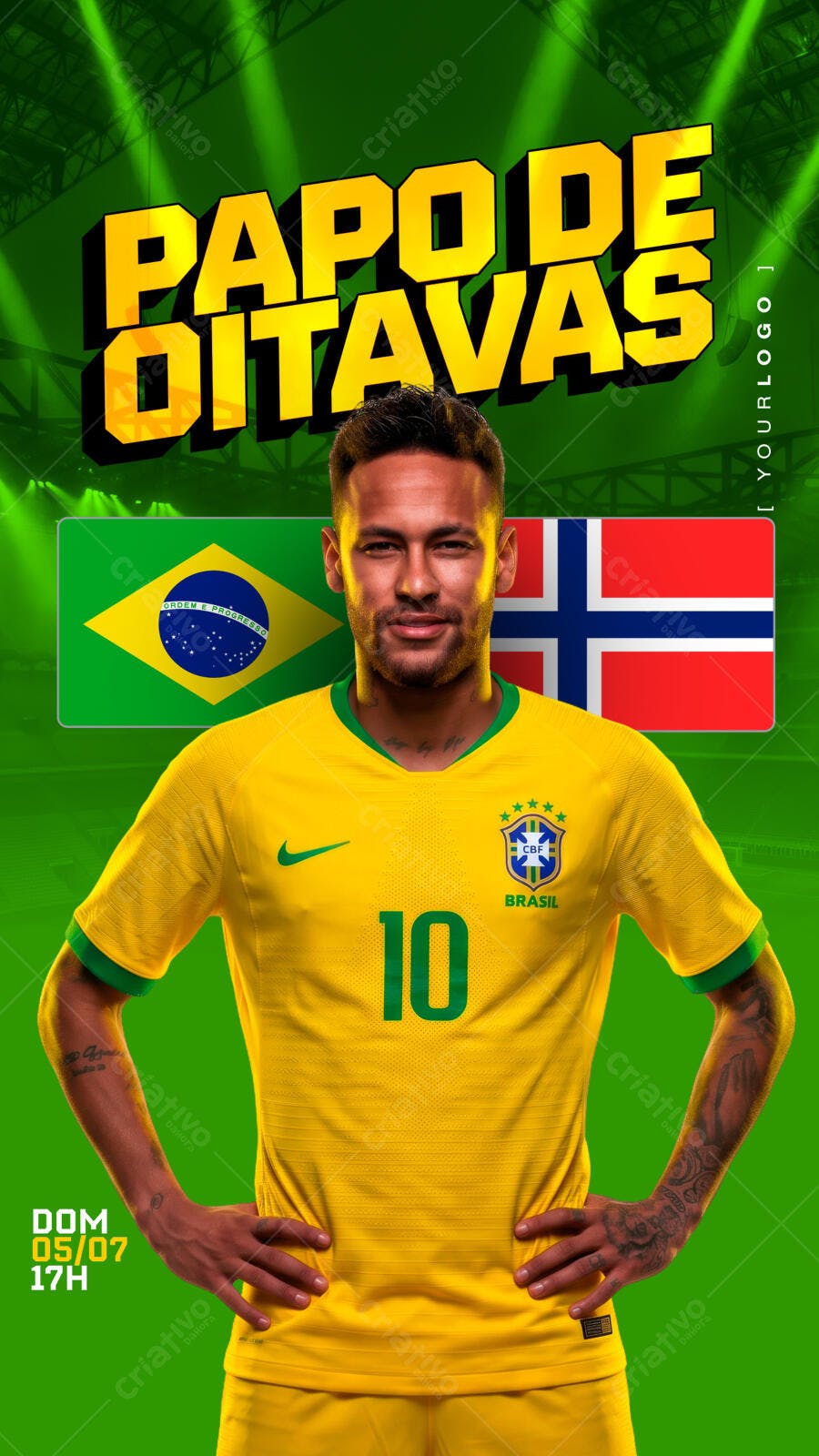 Post Instagram Futebol Copa Oitavas PSD Editável