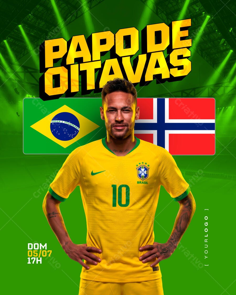 Post Instagram Futebol Copa Oitavas PSD Editável
