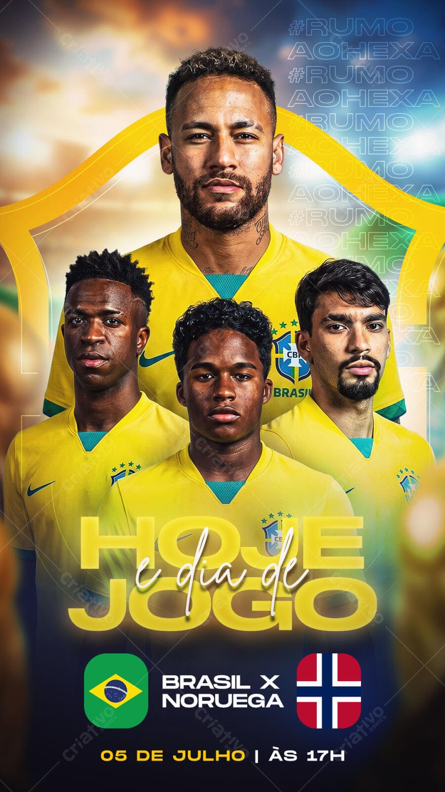 Post Instagram Jogo Brasil Futebol PSD Editável