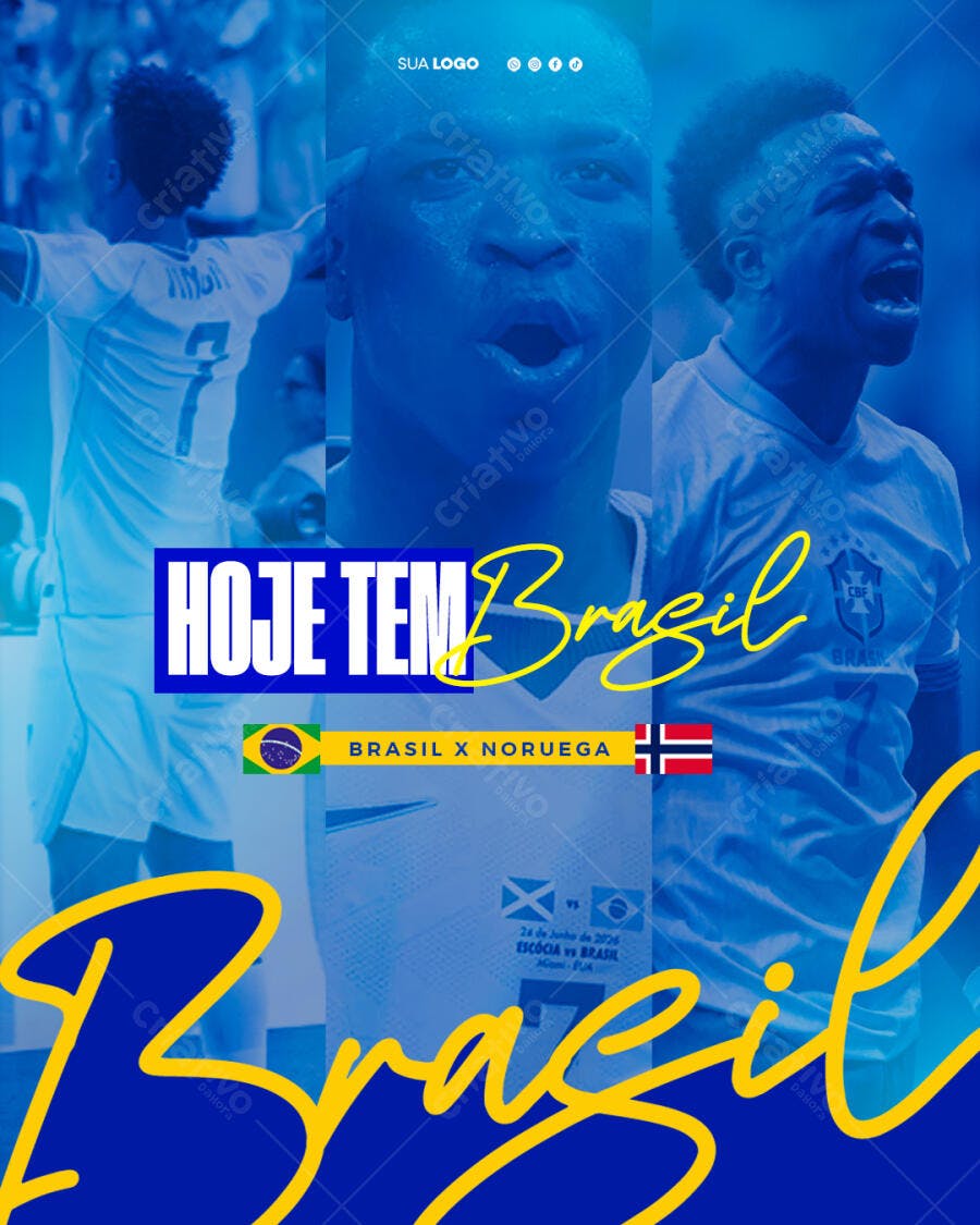 Post Instagram Jogo Futebol Brasil PSD Editável