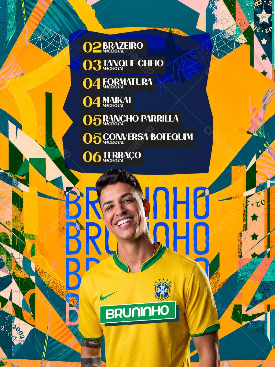 Post Instagram Show Bruninho Futebol PSD Editável