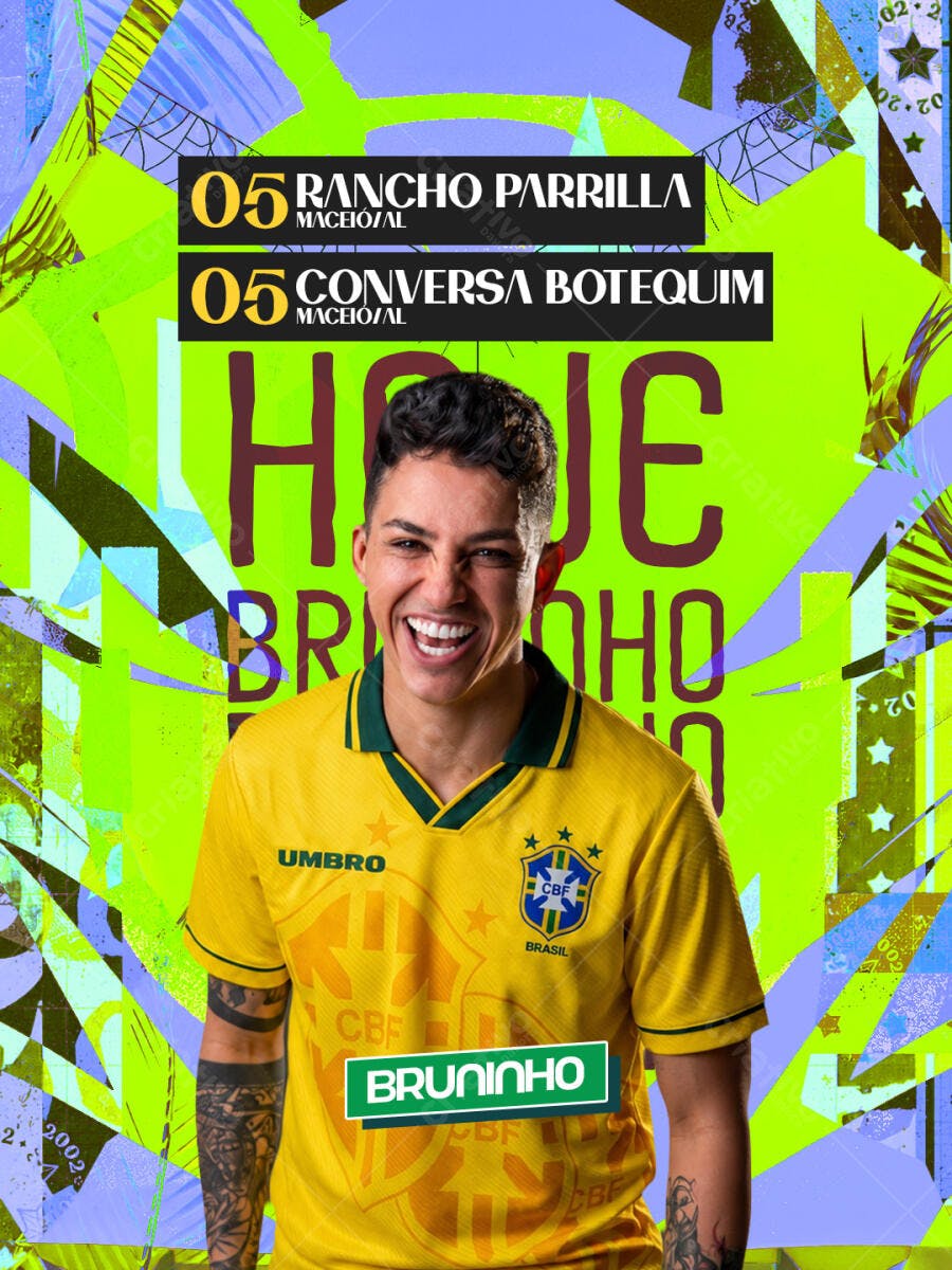 Post Instagram Show Bruninho Sertanejo PSD Editável