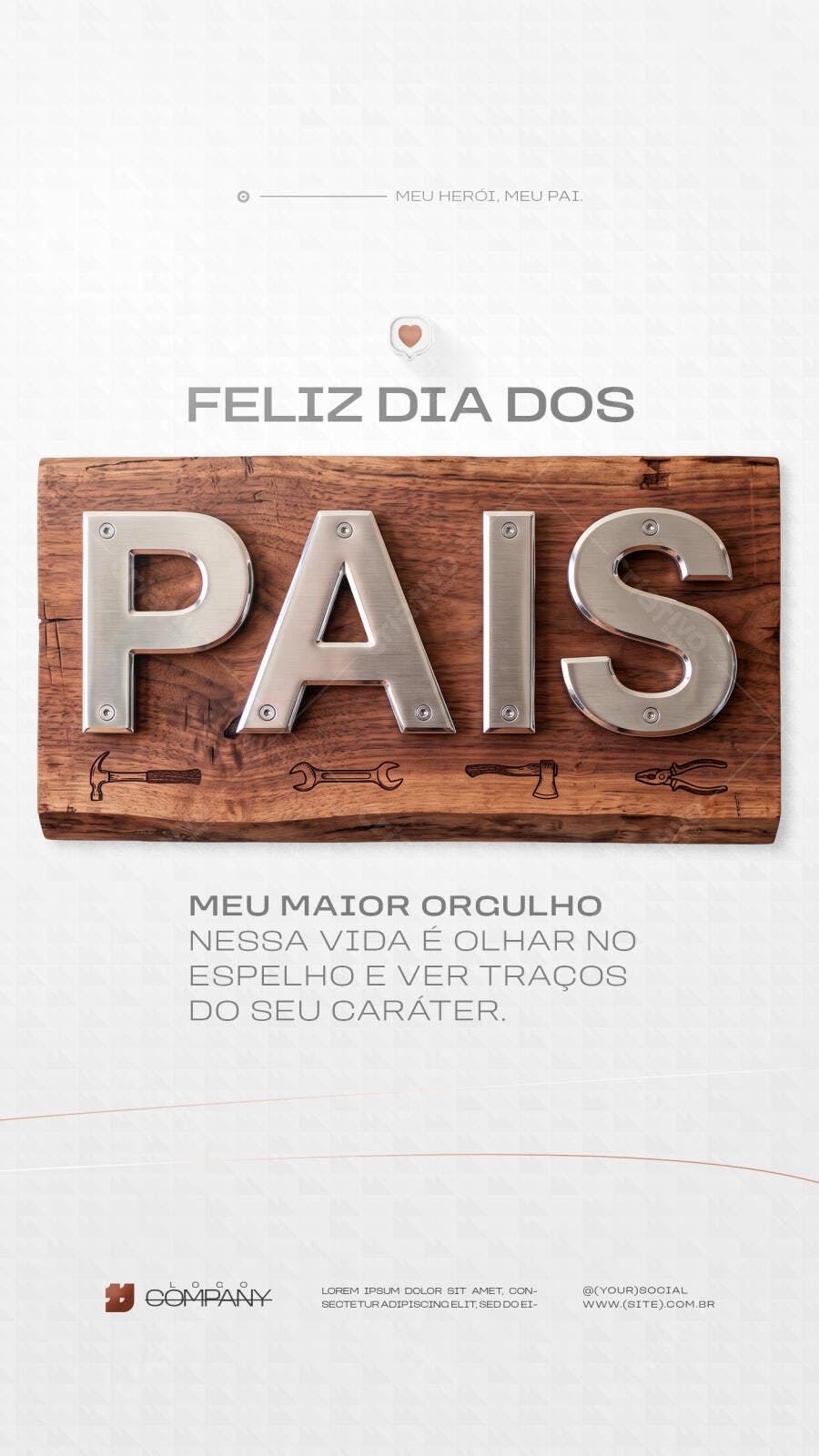 Story Dia dos Pais Agosto Rústico PSD Editável