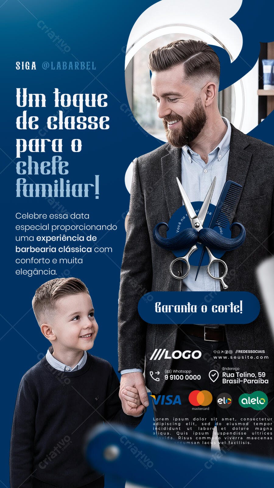 Story Dia dos Pais Barbearia Masculina PSD Editável