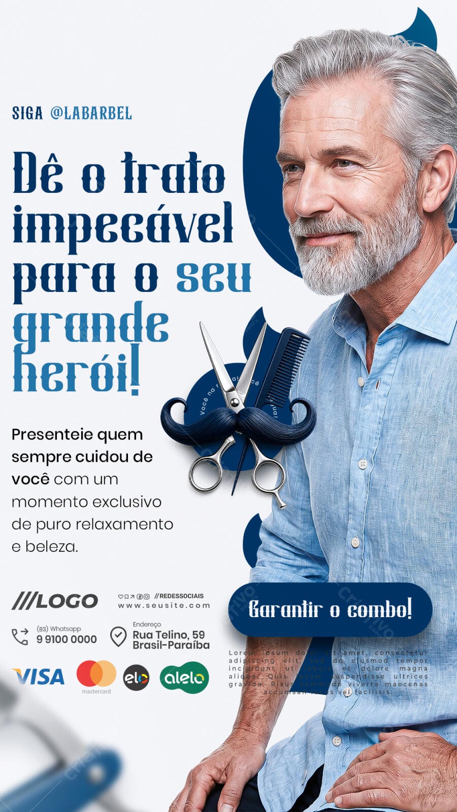 Story Dia dos Pais Barbearia Masculina PSD Editável