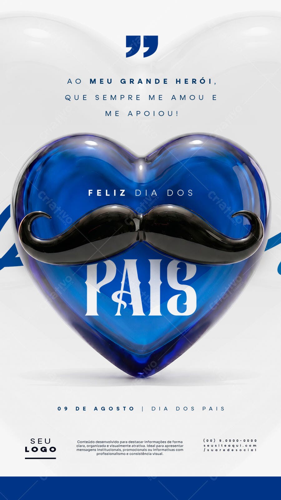 Story Dia dos Pais Coração Bigode PSD Editável