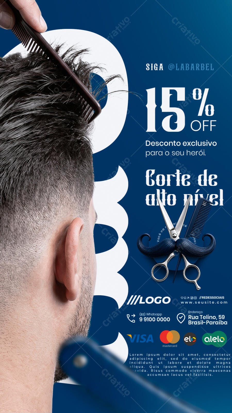 Story Instagram Dia dos Pais Barbearia PSD Editável