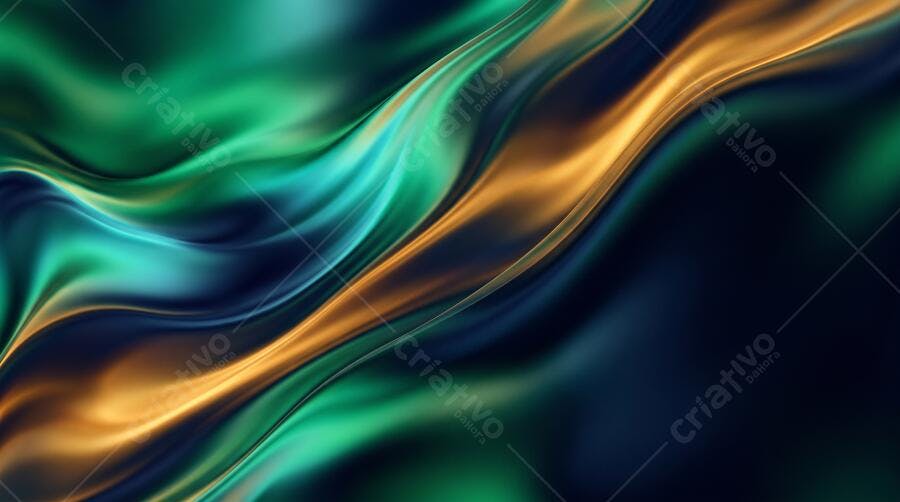 Textura Abstrata Fluida Dourado Verde Azul para Fundo Web