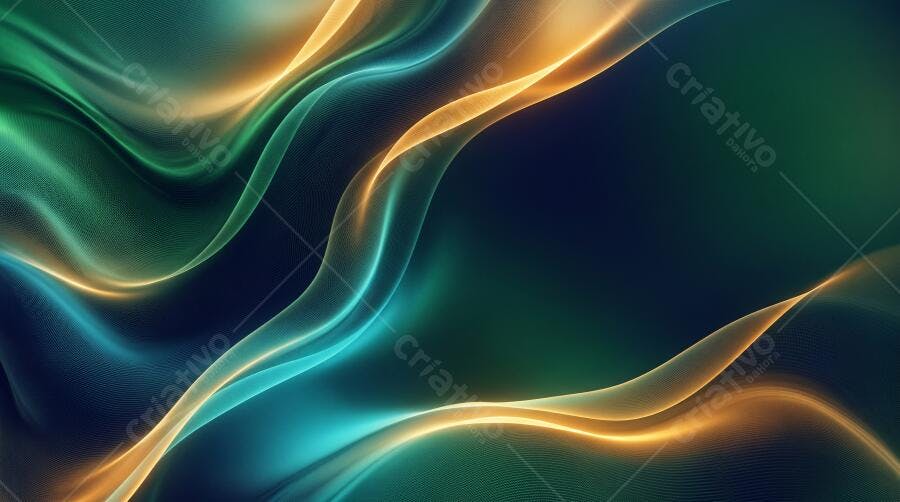 Textura Abstrata Ondas Fluídas Verde Azul Amarelo para Fundo