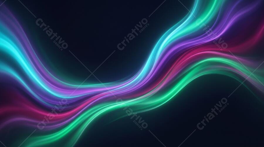 Textura Abstrata Ondas Neon Vibrantes para Fundo Digital