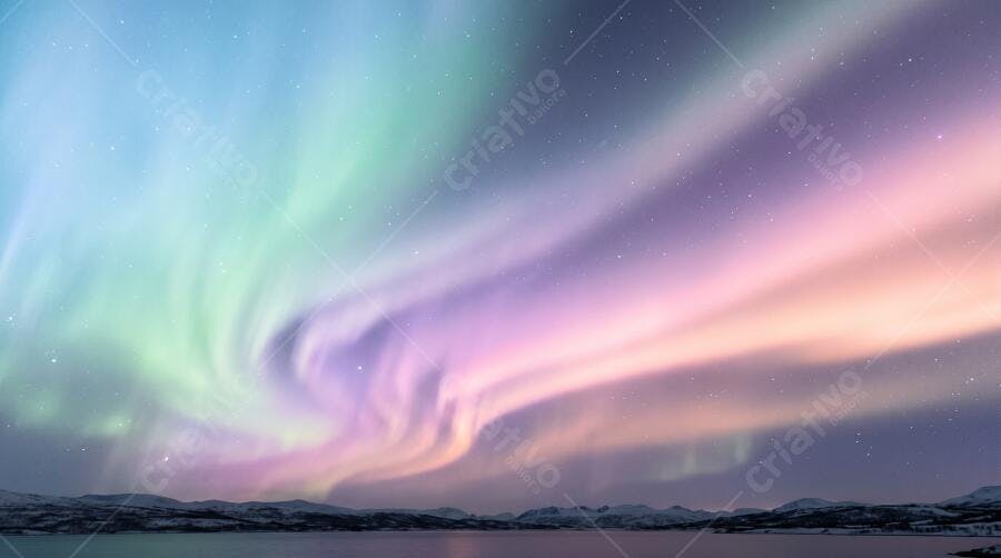 Textura Aurora Boreal Colorida Vibrante para Fundo