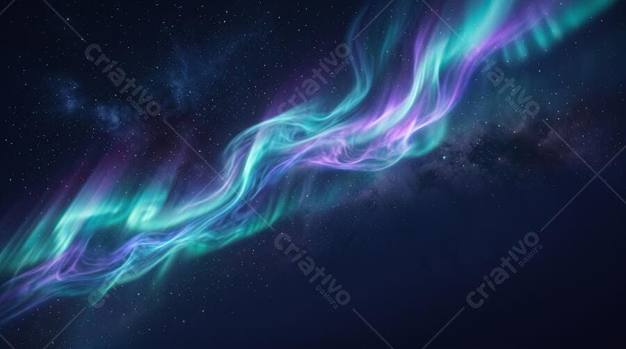 Textura Aurora Boreal Estrelas Azul Roxo para Fundo Digital