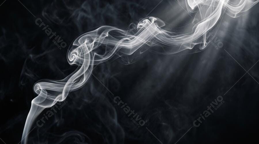 Textura Fumaça Branca Fluida para Overlay e Fundo Escuro