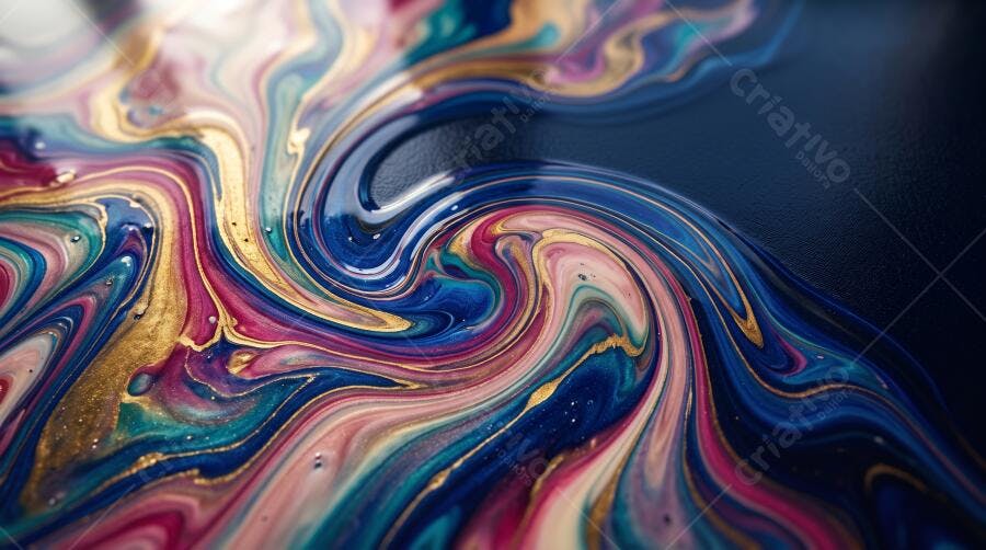 Textura Líquida Abstrata Fluida Colorida para Fundo Digital