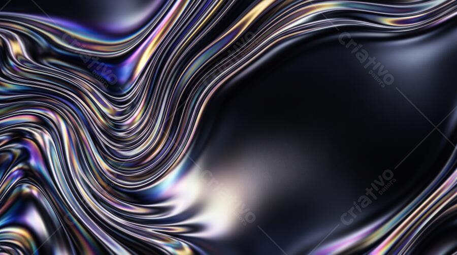 Textura Líquido Metálico Iridescente Abstrato para Fundo