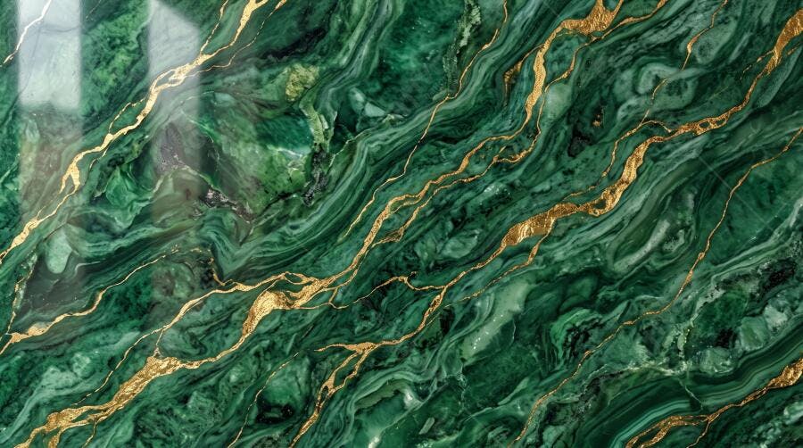 Textura Mármore Verde Esmeralda Dourado Polido Seamless para Fundo