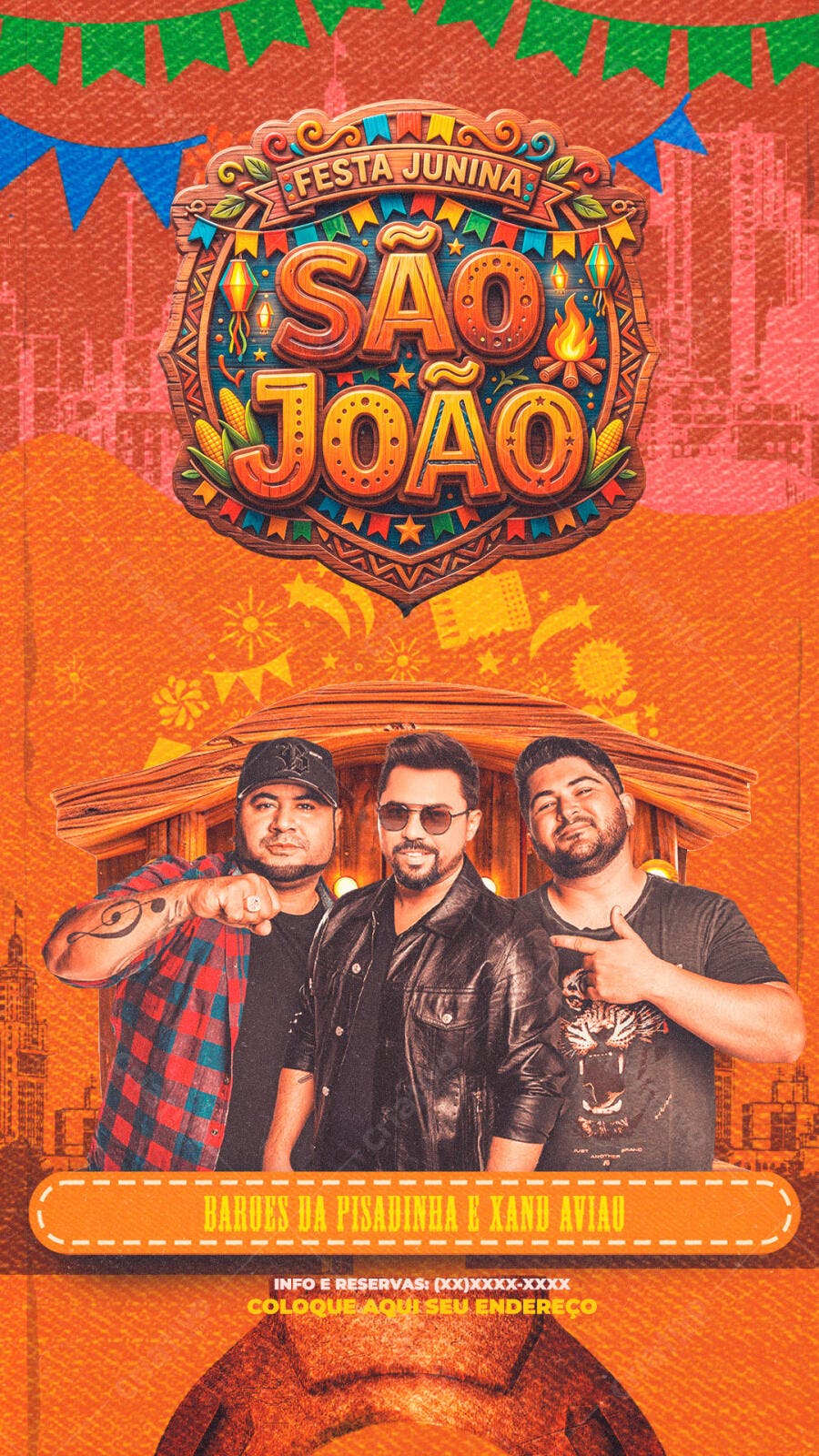 Flyer Festa Junina São João Arraial Show PSD Editável